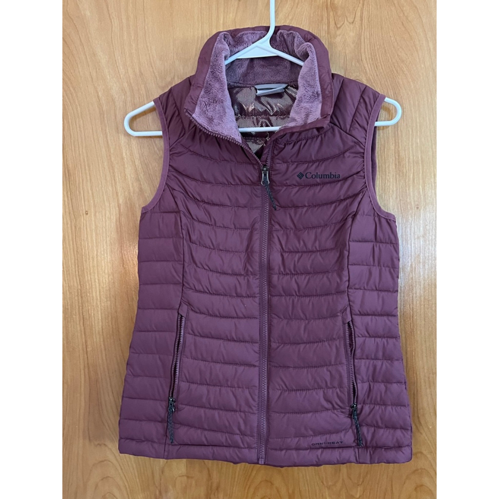 Columbia Maroon Purple Puffer Vest with Pockets Womens Size XS EUC - Picture 2 of 9